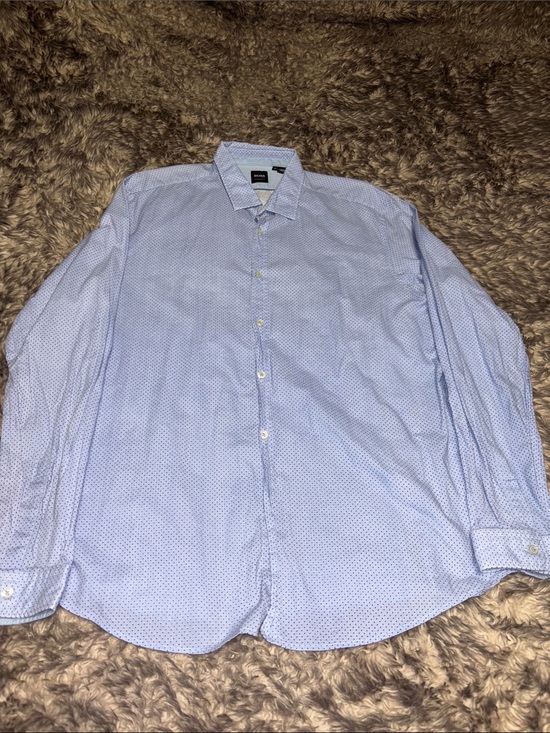 Hugo Boss Other - Hugo Boss XL Mens Blue Geometric Dot Regular Fit Long Sleeve Dress Shirt